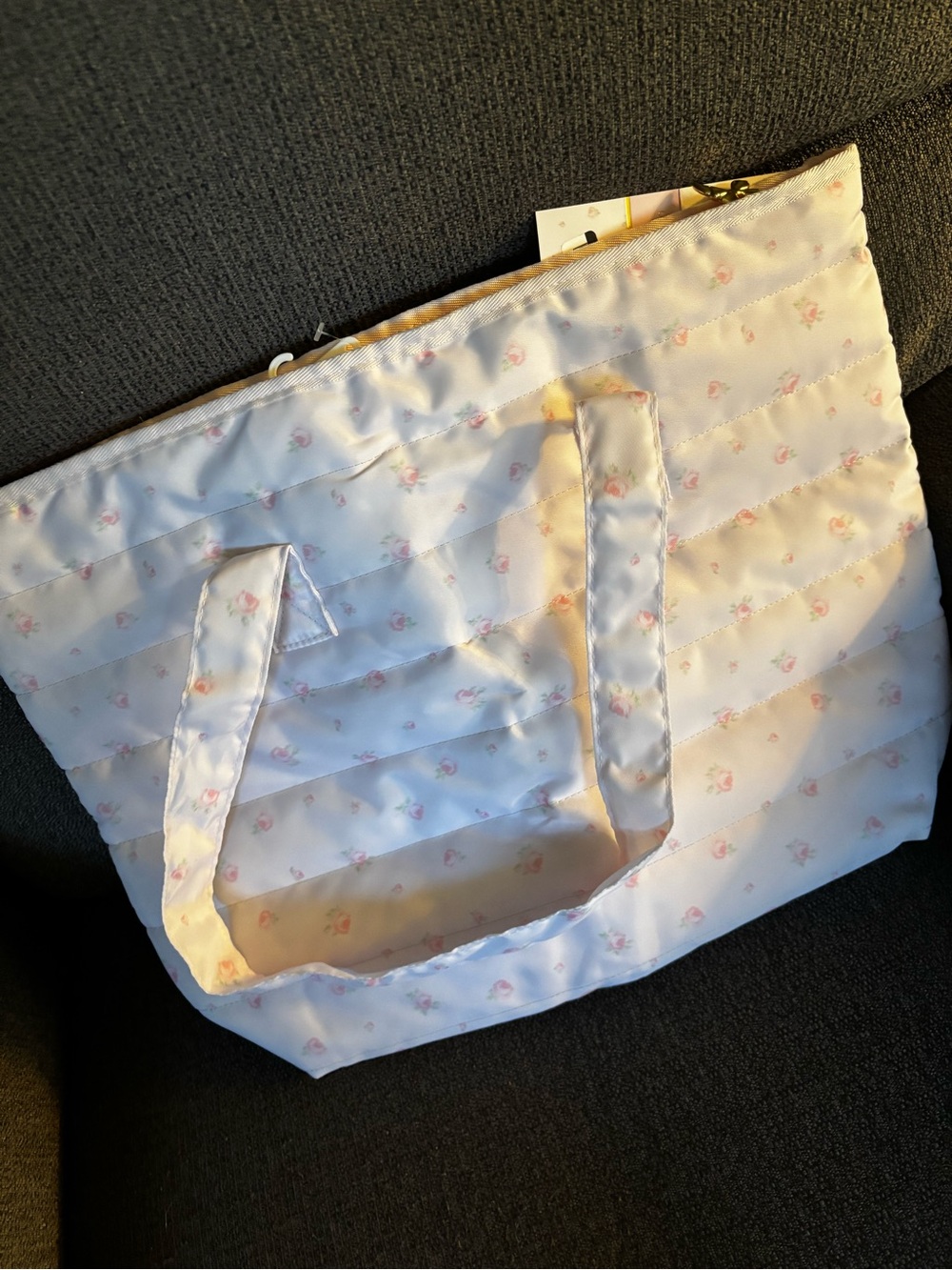 LoveShackFancy Quilted Floral Tote Bag - ballet Pink